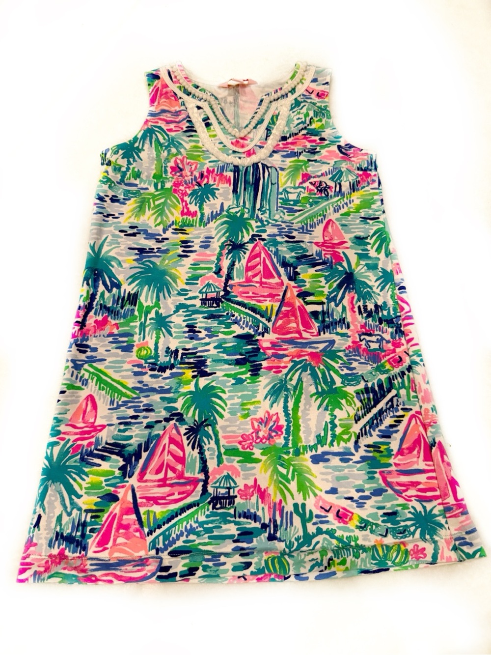Lilly Pulitzer Harper Girls Shift Dress in Salt in The Air